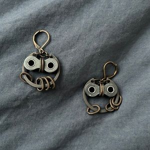 Bike owl earrings